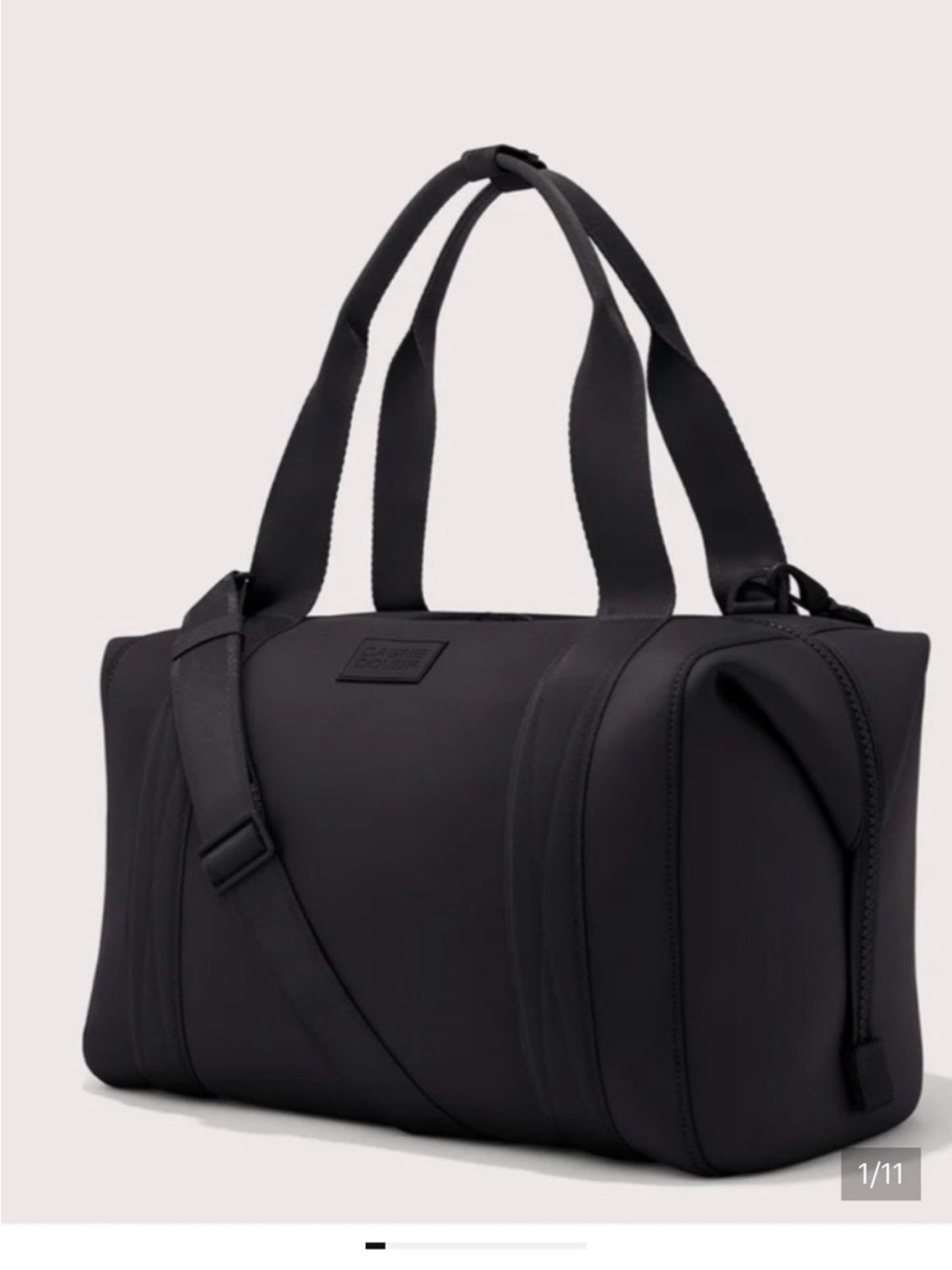 Men's Black Neoprene Duffel Bag With Dual Carry Straps
